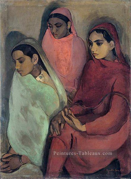 Trois filles par Amrita Sher Gil 1935 Inde Peintures à l'huile